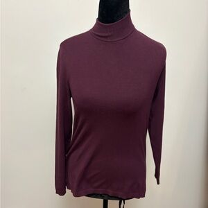 Chico's Long Sleeve Mock Neck Top - Plum